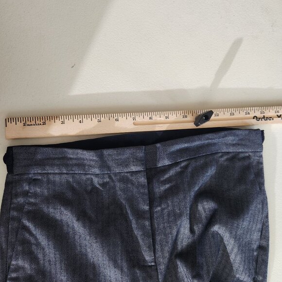 Navy Blue Pinstripe Slim Fit Trousers With Elastic Waistband For Women Medium - Picture 4 of 15